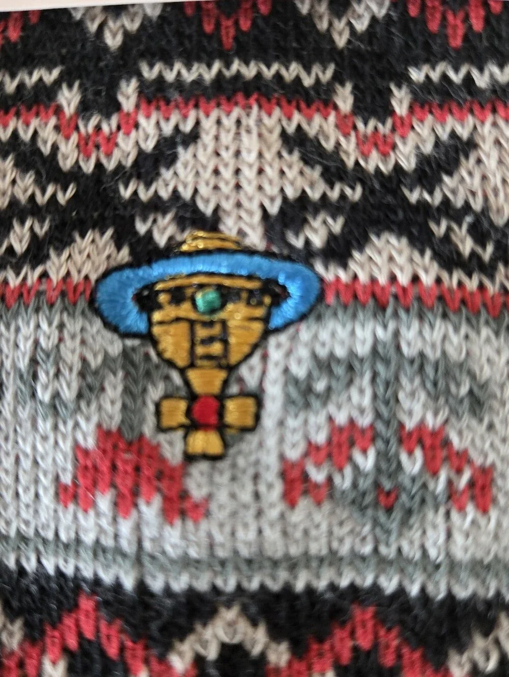 NWT VIVIENNE WESTWOOD NORDIC Black, Gray & Red Fair Isle Socks